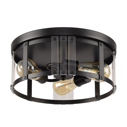 Black 3-Light Farmhouse Flush Mount Ceiling Light Fixture Home Decor > Lighting > Ceiling Lights TriadCommerceInc