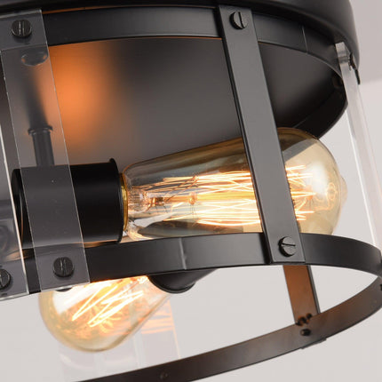 Black 3-Light Farmhouse Flush Mount Ceiling Light Fixture Home Decor > Lighting > Ceiling Lights TriadCommerceInc