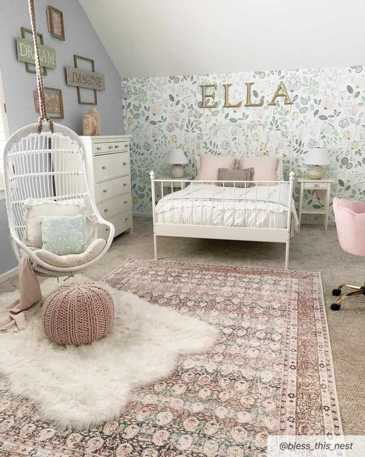 Rust Maligaya Distressed Washable Area Rug - Clearance Rugs TriadCommerceInc