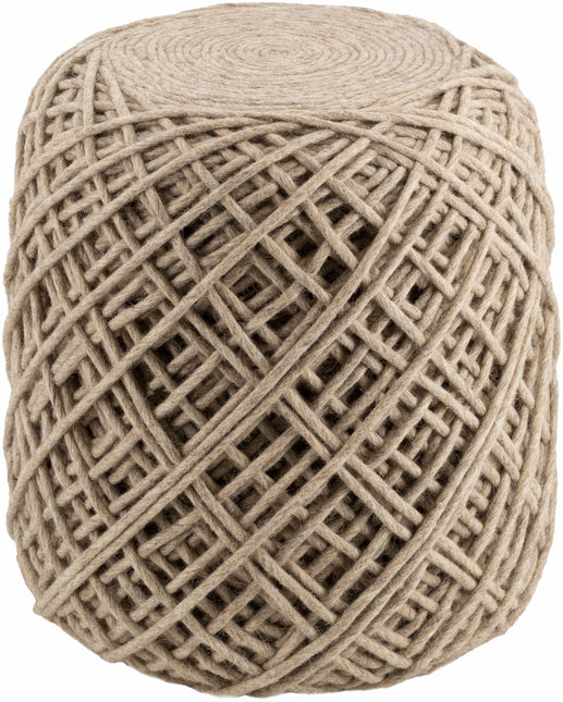 Bellingen Gray Handwoven Textured Pouf Poufs TriadCommerceInc 16" x 16" x 18" Cylinder