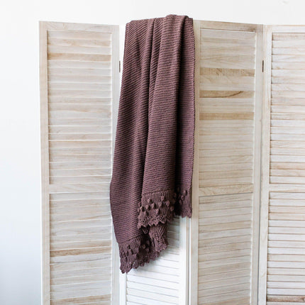 Bobble Lace Edged Eco-Cotton Throw Throw Pillows & Blankets TriadCommerceInc