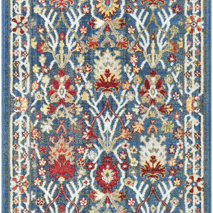 Neola Navy Blue Damask Area Rug Rugs TriadCommerceInc 2'6" x 7'10" Runner