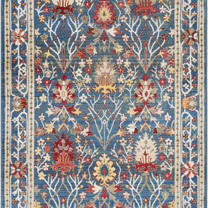 Neola Navy Blue Damask Area Rug Rugs TriadCommerceInc 5'1" x 7'5" Rectangle
