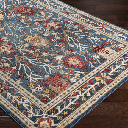 Neola Navy Blue Damask Area Rug Rugs TriadCommerceInc