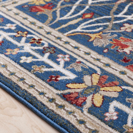 Neola Navy Blue Damask Area Rug Rugs TriadCommerceInc