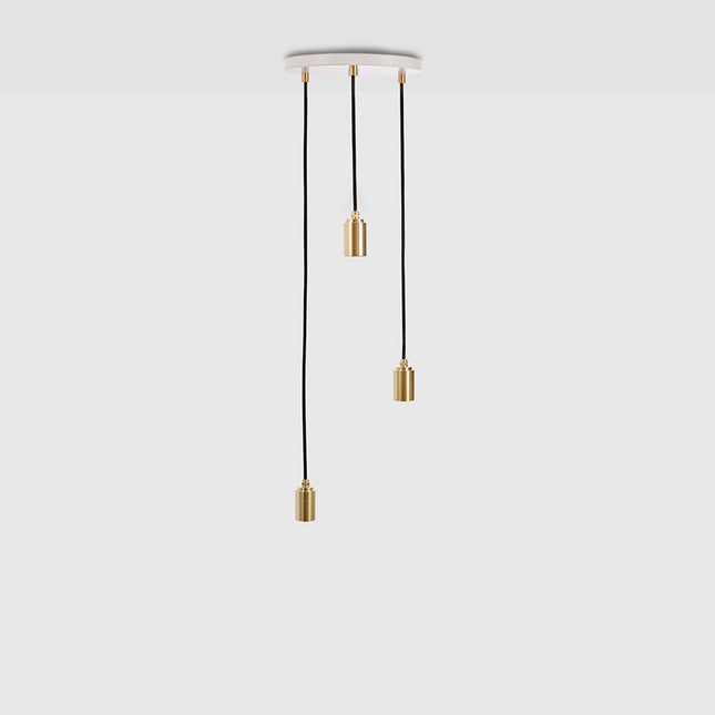 Triple Pendant in Brass Home Decor > Lighting > Ceiling Lights > Pendant Lights > Cluster Pendants TriadCommerceInc Brass White Canopy