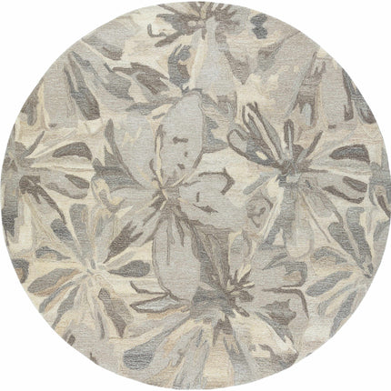 Ilfeld Athena Beige Floral Wool Rug Rugs TriadCommerceInc 8' Round