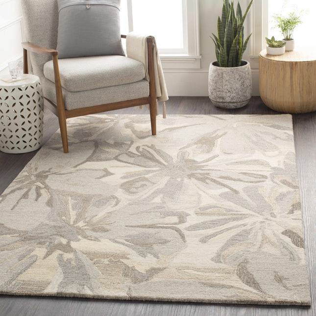 Ilfeld Athena Beige Floral Wool Rug Rugs TriadCommerceInc