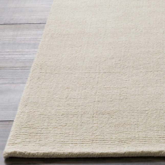 Brockton Solid Wool Light Beige Area Rug Rugs TriadCommerceInc