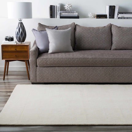 Brockton Solid Wool Light Beige Area Rug Rugs TriadCommerceInc
