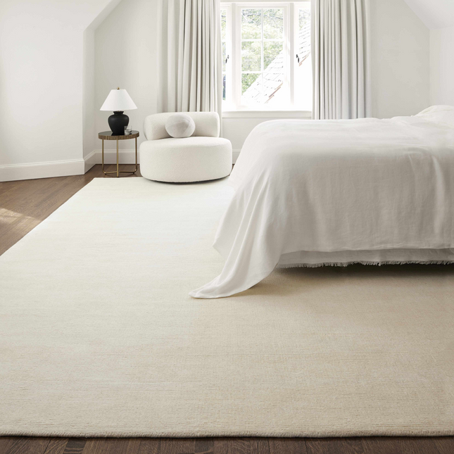 Brockton Solid Wool Light Beige Area Rug Rugs TriadCommerceInc