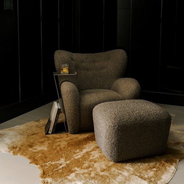 Papa Teddy Ottoman - Mocha Boucle Ottomans TriadCommerceInc