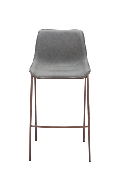 Magnus Barstool (Set of 2) Slate Gray & Walnut Barstools TriadCommerceInc   