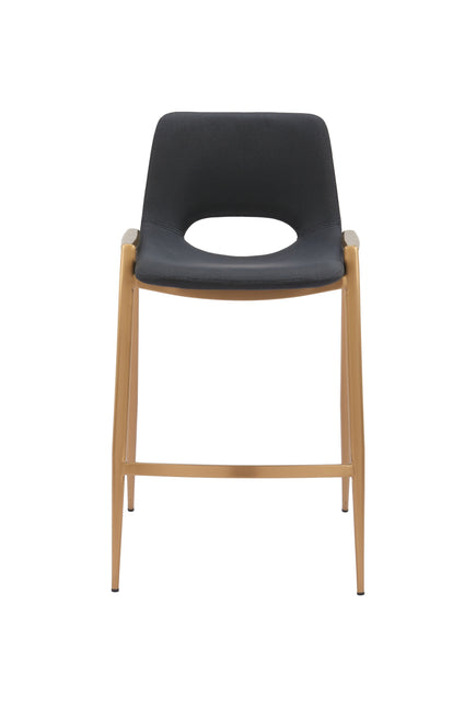Desi Counter Stool (Set of 2) Black & Gold Counter Stools TriadCommerceInc   