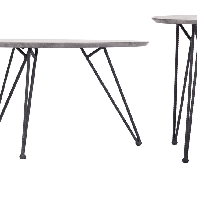 Kerris Coffee Table Set (2-Piece) Gray & Black Coffee Tables TriadCommerceInc   