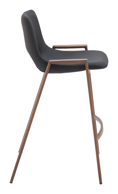 Desi Counter Stool (Set of 2) Black & Walnut Counter Stools TriadCommerceInc   