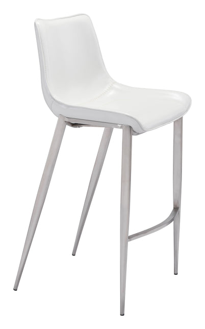 Magnus Barstool (Set of 2) White & Silver Barstools TriadCommerceInc Default Title  