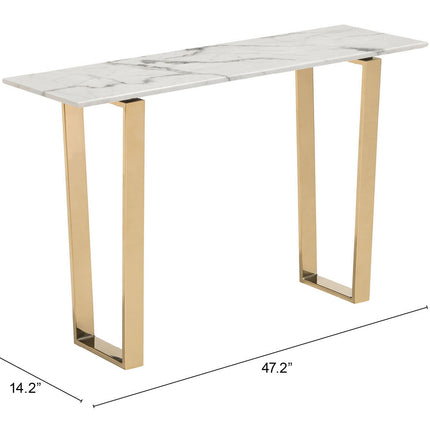Atlas Console Table White & Gold Console Tables TriadCommerceInc   