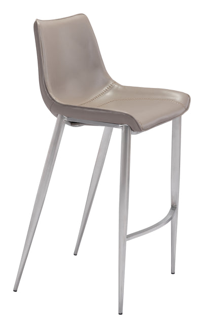 Magnus Barstool (Set of 2) Brown & Silver Barstools TriadCommerceInc Default Title  