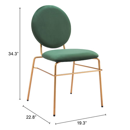 Odessa Dining Chair (Set of 2) Green & Gold Chairs TriadCommerceInc   