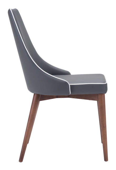 Moor Dining Chair (Set of 2) Dark Gray Chairs TriadCommerceInc   