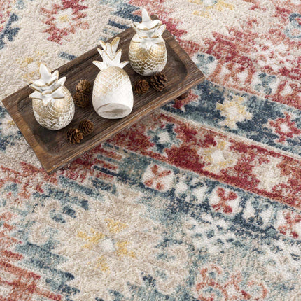 Bindi Blue & Rose Area Rug - Clearance Rugs TriadCommerceInc