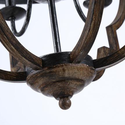 Cambon 6-Light Distressed Black Brushed Wood Chandelier Home Decor > Lighting > Ceiling Lights > Chandelier TriadCommerceInc