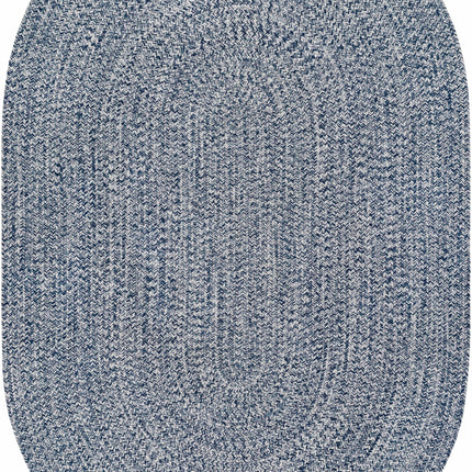 Blue Braided Faux Jute Rug Rugs TriadCommerceInc 5' x 7'6" Oval