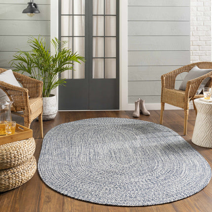 Blue Braided Faux Jute Rug Rugs TriadCommerceInc