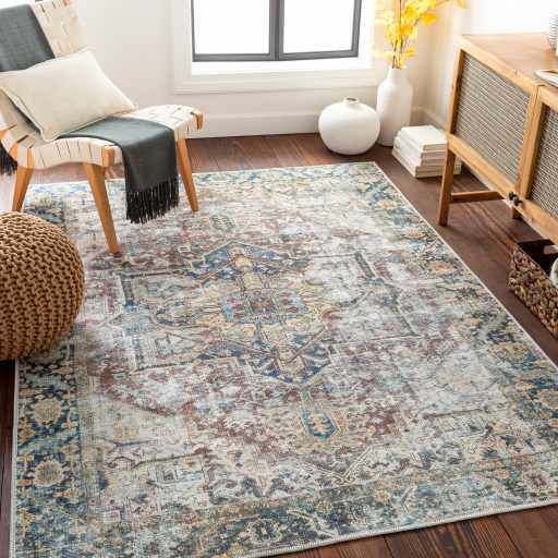 Blue Catigpian Distressed Washable Area Rug - Clearance Rugs TriadCommerceInc