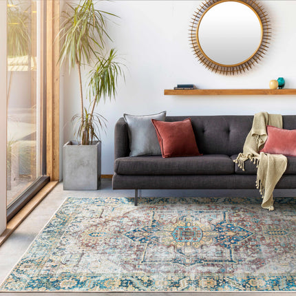 Blue Catigpian Distressed Washable Area Rug - Clearance Rugs TriadCommerceInc