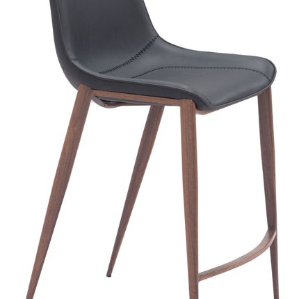 Magnus Counter Stool (Set of 2) Black & Walnut Counter Stools TriadCommerceInc Default Title  