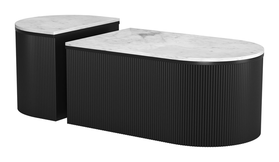 Ormara Coffee Table Set (2-Piece) White & Black Coffee Tables TriadCommerceInc Default Title  