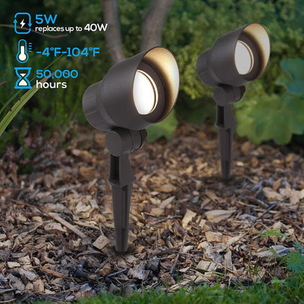 Black Integrated LED Outdoor Directional Spotlight Spot Light TriadCommerceInc