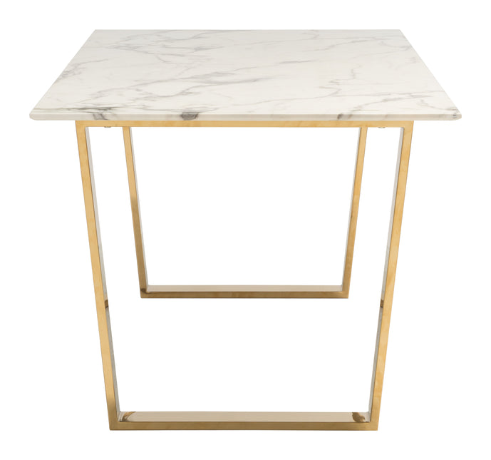 Atlas Dining Table White & Gold Tables TriadCommerceInc   