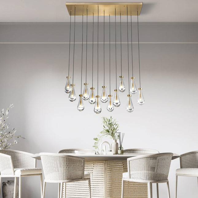 Strozzi Symphony 13 Light 54" Rectangular Chandelier Chandeliers TriadCommerceInc   