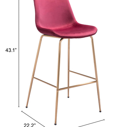 Tony Barstool Red & Gold Barstools TriadCommerceInc   