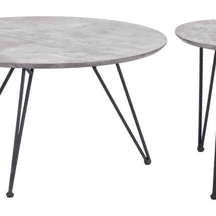 Kerris Coffee Table Set (2-Piece) Gray & Black Coffee Tables TriadCommerceInc   