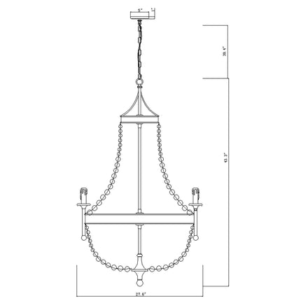 Chappell 8-Light Rustic Gold Empire Chandelier TriadCommerceInc