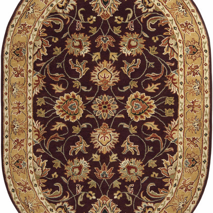 Cherryfield Burgundy 1024 Wool Area Rug Rugs TriadCommerceInc 6' x 9' Oval