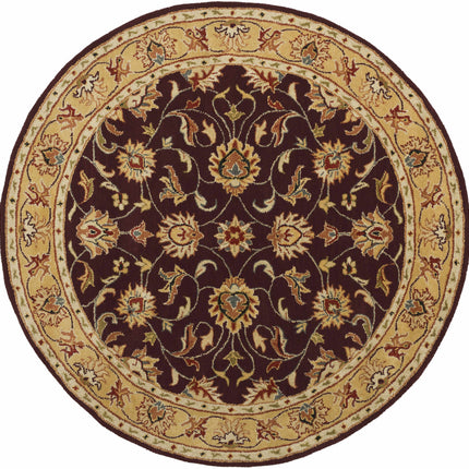 Cherryfield Burgundy 1024 Wool Area Rug Rugs TriadCommerceInc 6' Round