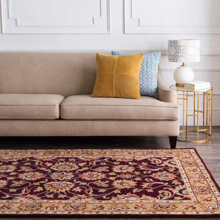 Cherryfield Burgundy 1024 Wool Area Rug Rugs TriadCommerceInc