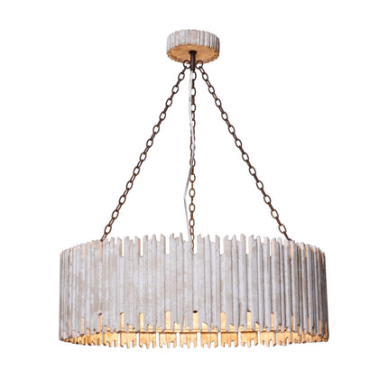 Chouinard 3-Light Natural Wooden Drum Chandelier Rustic Home Decor > Lighting > Ceiling Lights > Chandelier TriadCommerceInc Grey