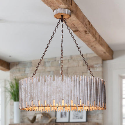 Chouinard 3-Light Natural Wooden Drum Chandelier Rustic Home Decor > Lighting > Ceiling Lights > Chandelier TriadCommerceInc