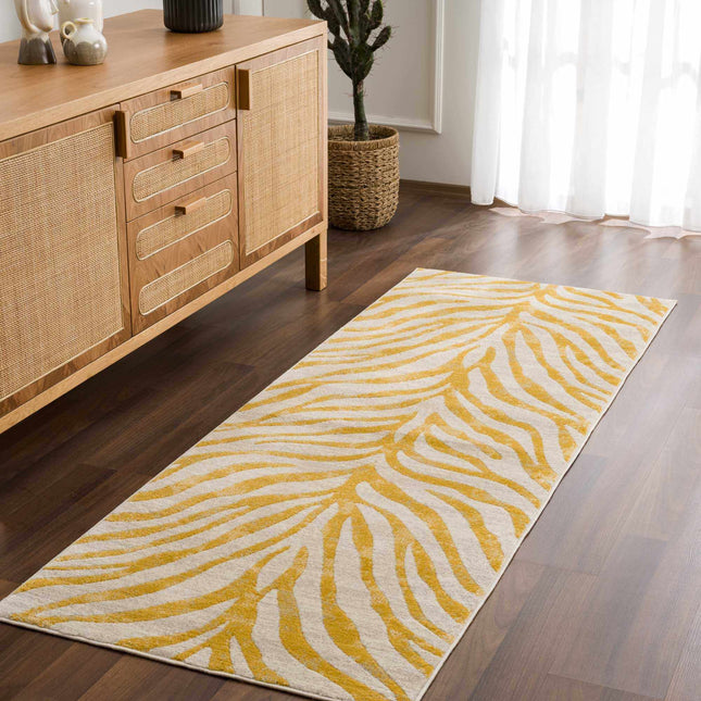 Yellow Terra Zebra Print Area Rug - Clearance Rugs TriadCommerceInc