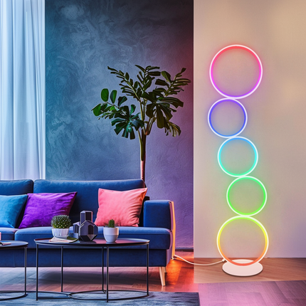 RGB Minimalist Circular Floor Lamp Floor Lamps TriadCommerceInc