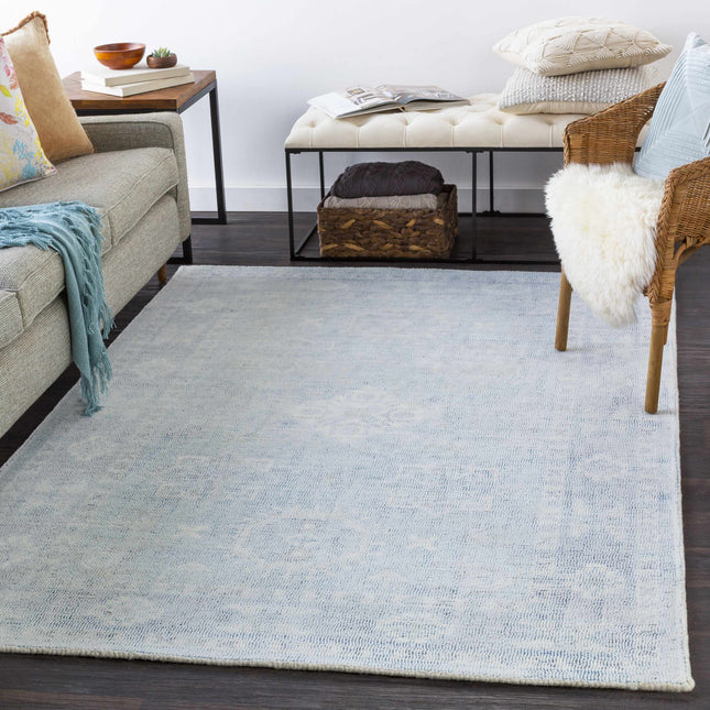 Calderbank Sky Blue Wool-Blend Area Rug Rugs TriadCommerceInc