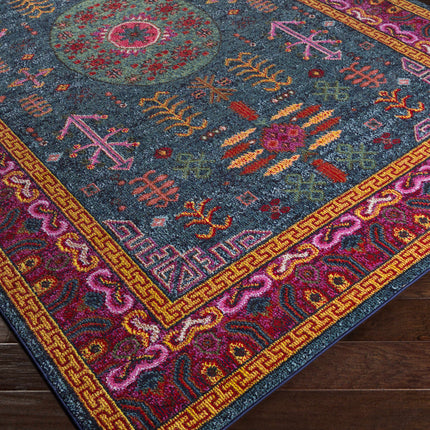 Cleveland Colorful Traditional Area Rug - Teal, Aqua, Navy Rugs TriadCommerceInc