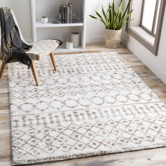 Monarch Cream&Tan Trellis Plush Rug Rugs TriadCommerceInc