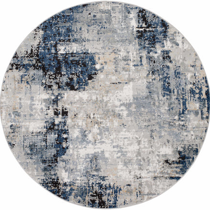 Campsall Blue Abstract Rug - Promo Rugs TriadCommerceInc 5'3" Round
